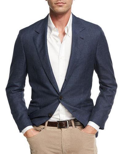 Wool-blend Twill Jacket, Denim