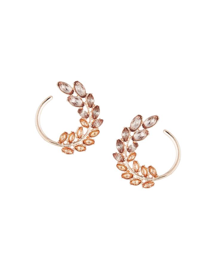 Front-facing Vine Hoop Earrings
