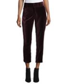 Stacey Slim High-rise Velvet Ankle Pants