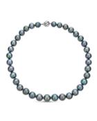 14k White Gold Classic Gray Tahitian Pearl Necklace,