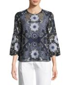 Omar Floral-print Net Blouse