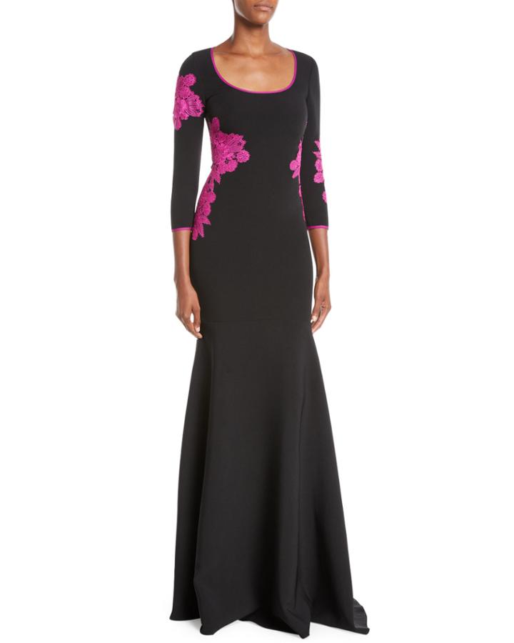 Scoop-neck Gown W/ Floor
