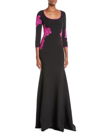 Scoop-neck Gown W/ Floor