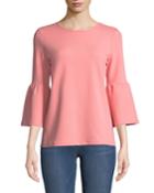 Bell-sleeve Tie-back Crepe Tee