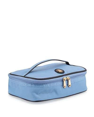 Zip-around Nylon Makeup Train Travel Bag, Periwinkle
