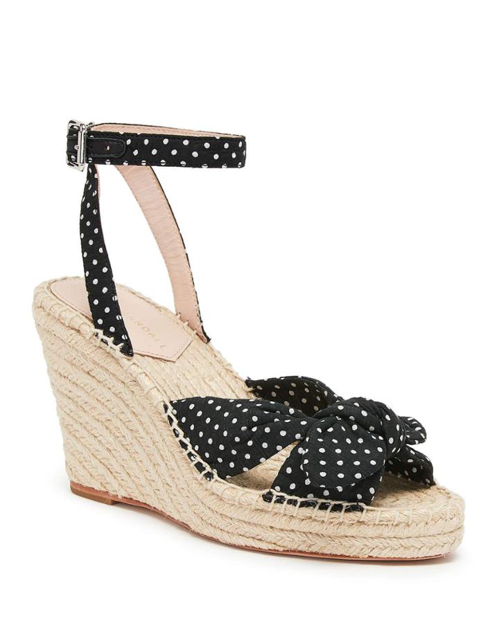 Tessa 80mm Dot Bow Wedge Espadrilles