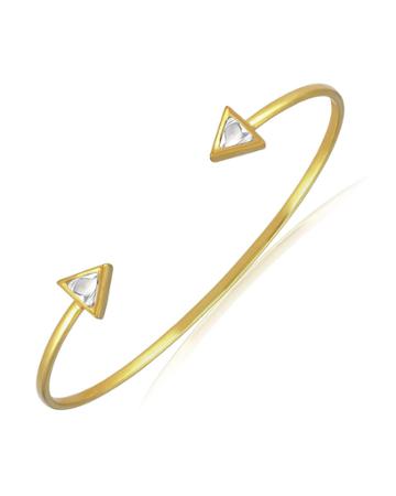 Kundan Open Diamond Triangle Cuff Bracelet