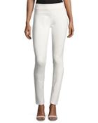 Solid Stretch-crepe Pull-on Pants, Ivory