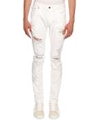 Slim Distressed-denim Biker Jeans