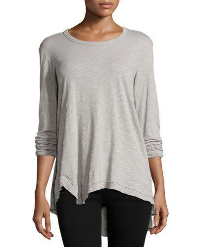 Long-sleeve Asymmetric Tunic Top, Elephant