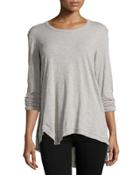 Long-sleeve Asymmetric Tunic Top, Elephant