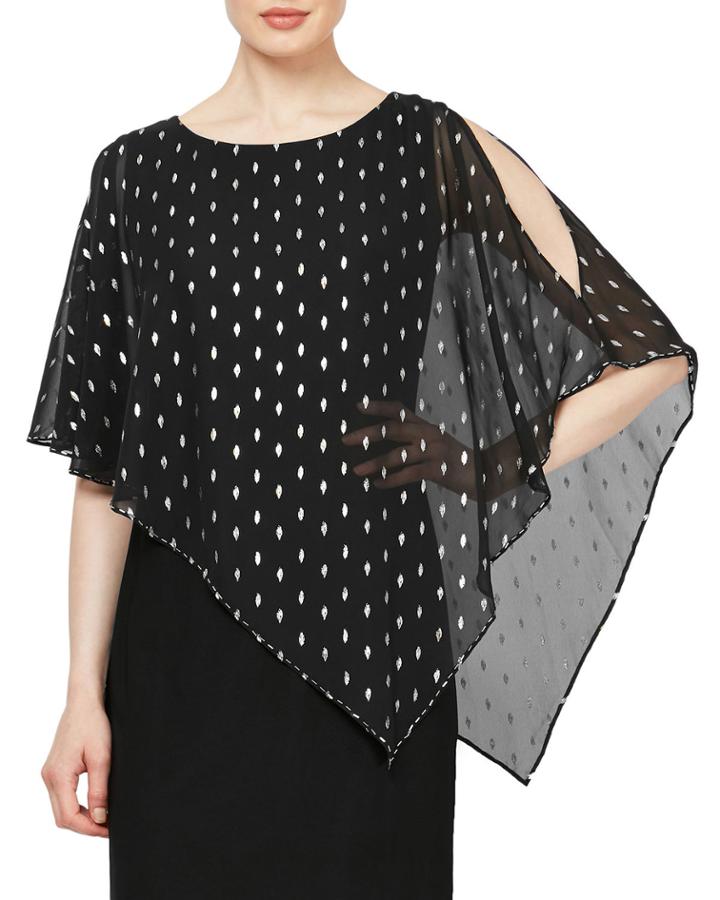 Metallic Printed Popover Dresswith Beading