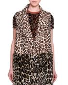 Fur-free Leopard-print Gilet Vest