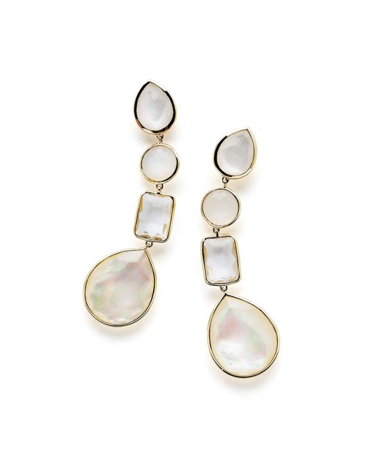 18k Rock Candy Linear Four-drop Earrings In Flirt