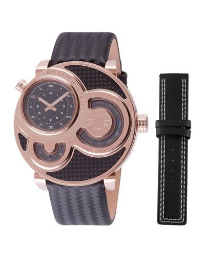 47mm Macchina Del Tempo Men's Chronograph Watch, Rose Golden