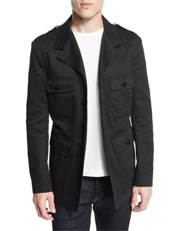 Vintage Wash Safari Jacket, Black