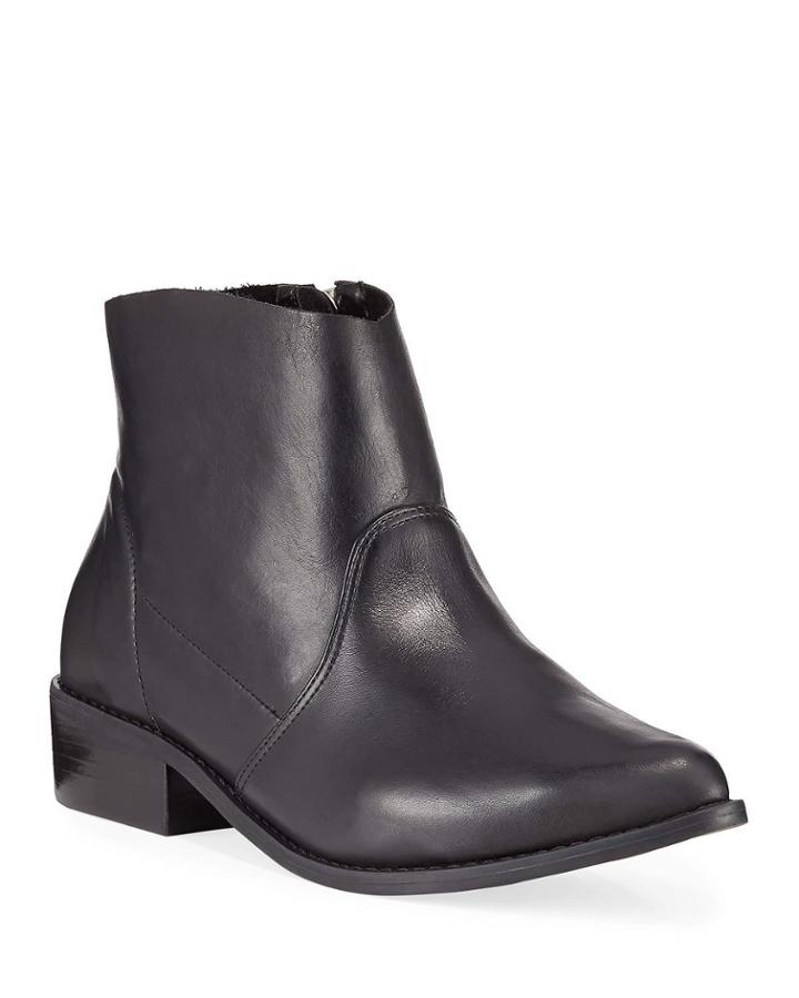 Revena Leather Ankle Zip Booties