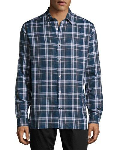 Plaid Button-front Sport