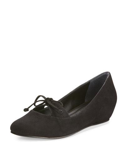 Norie Suede Wedge Flat, Black