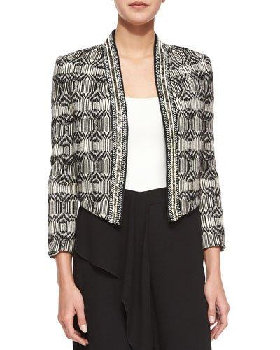 Tribal-print Chevron-embellished Jacket,