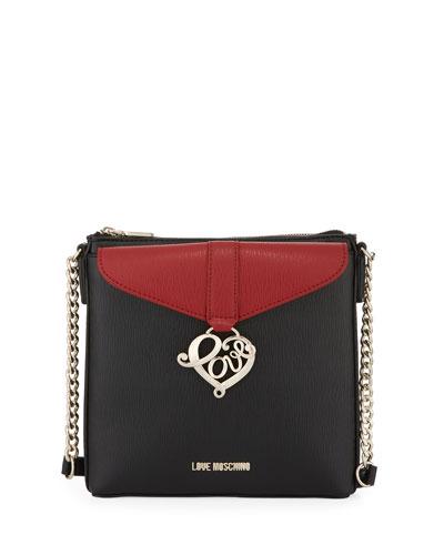 Faux-saffiano-leather Crossbody Bag