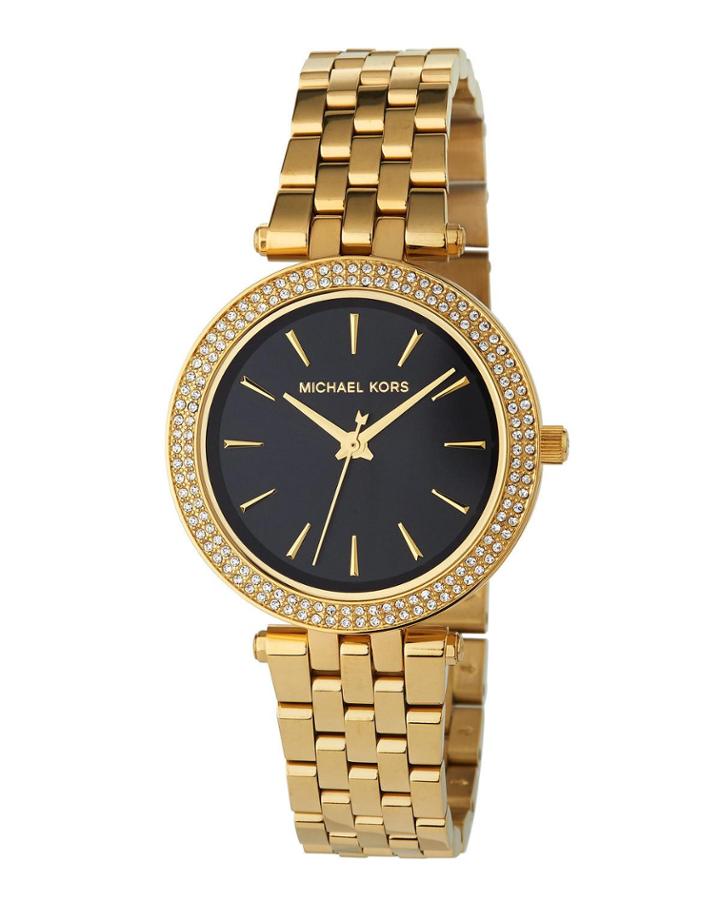 33mm Mini Darci Glitz Bracelet Watch, Black/gold