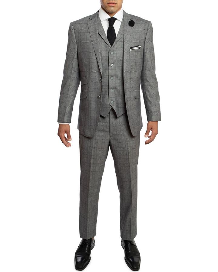 Men's Slim-fit Herringbone Check