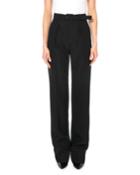 High-waist Straight-leg Wool Trousers W/