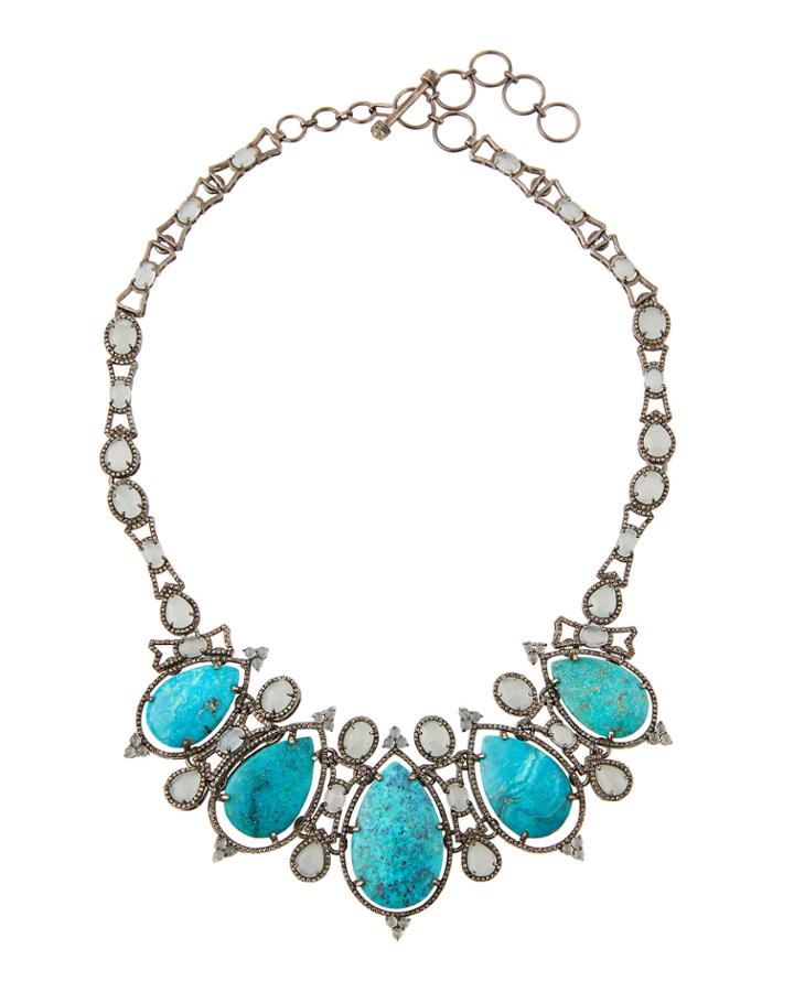 Turquoise Statement Necklace W/ Aquamarine