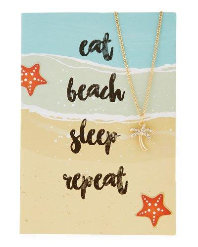 Palm Tree Necklace With Beach Card