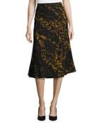 Johanna Leopard-print A-line Skirt, Black