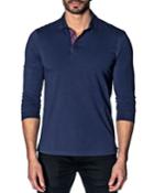 Men's Long-sleeve Knit Polo Shirt,