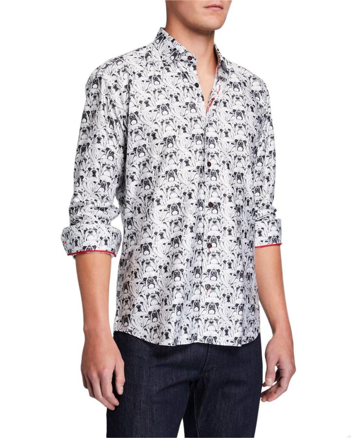 Men's Shaped-fit Fibonacci Bulldog-print