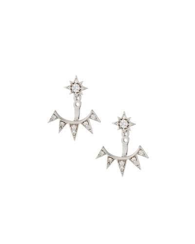 18k Diamond Star & Triangle Jacket Earrings