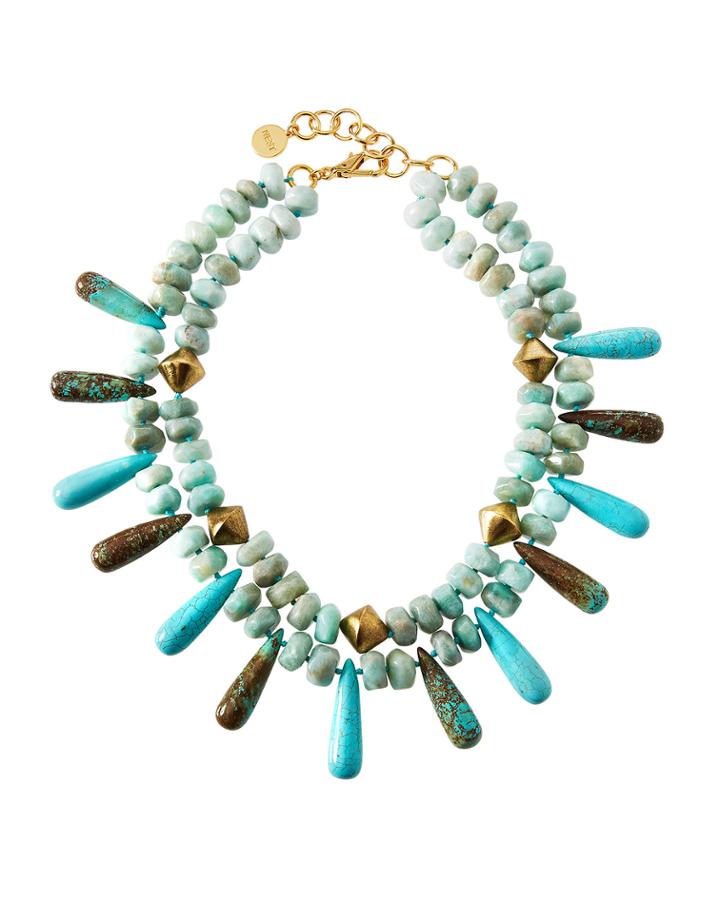Double-strand Amazonite & Turquoise Necklace