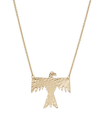 Hammered Lucky Phoenix Pendant Necklace