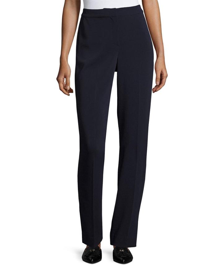 Diana Cady Stretch Straight-leg Pants, Navy