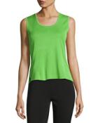 Scoop-neck Knit Short Tank, Grass