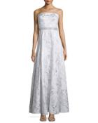 Strapless Embellished-waist Gown,