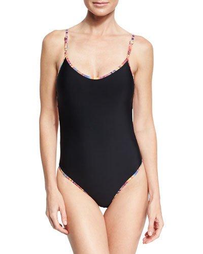 Bahia Strappy-back One-piece Swimsuit, Black