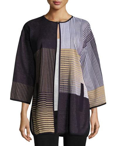 Multi-striped Open-front Jacket,