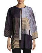 Multi-striped Open-front Jacket,
