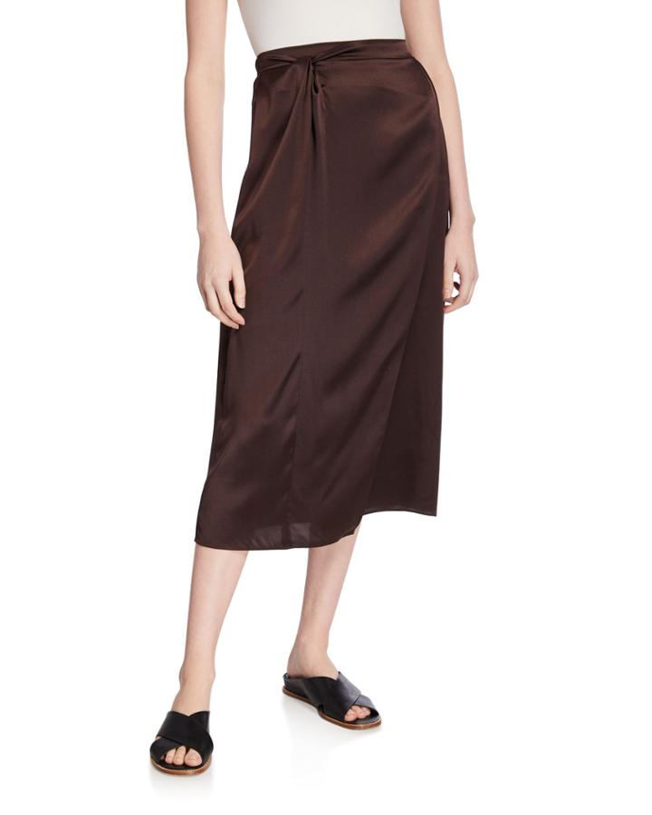 Paneled Knot-front Silk