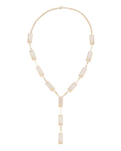 14k Satin Bar Lariat Necklace