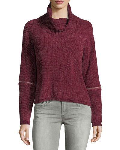 Cowl-neck Zip-sleeve