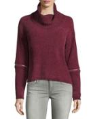 Cowl-neck Zip-sleeve
