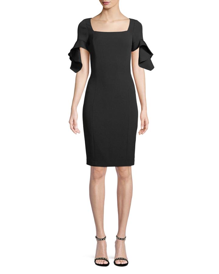 Square-neck Trumpet-sleeve