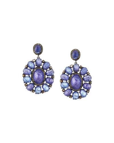 Tanzanite & Diamond Statement Drop Earrings