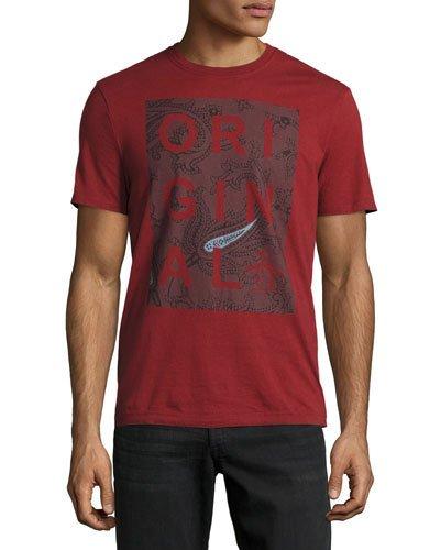 Paisley-print Graphic Tee, Pomegranate