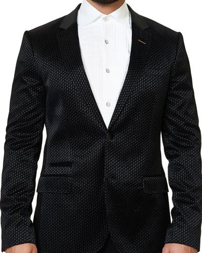Dobby Checked Blazer Jacket
